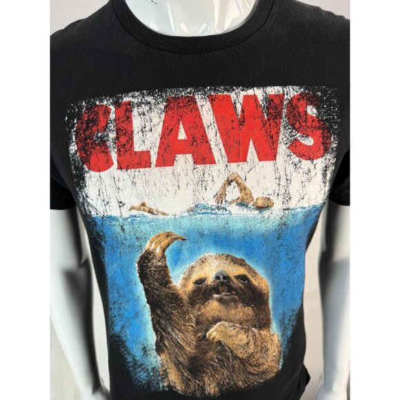 Sloth "Claws" Graphic Black T-Shirt Medium - Picture 15 of 16